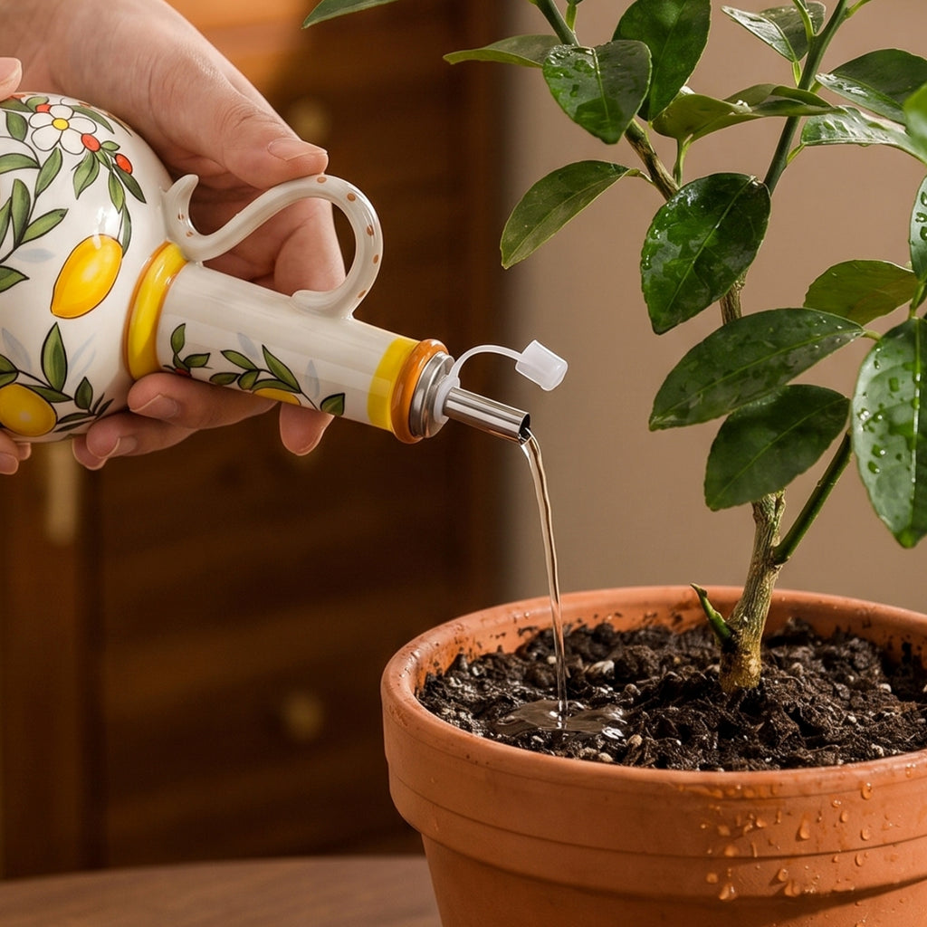 HongDian Vintage Ceramic Oil Dispenser Series,Optional Olive Vine Pattern Vinegar Bottle,Handle Pour Spout,550/600ml 19/20 oz,Premium Ceramic,SGS Tested Underglaze Fade Resistant,Kitchen Counter Cooking Salad Dressing Coffee Bar Table Decor