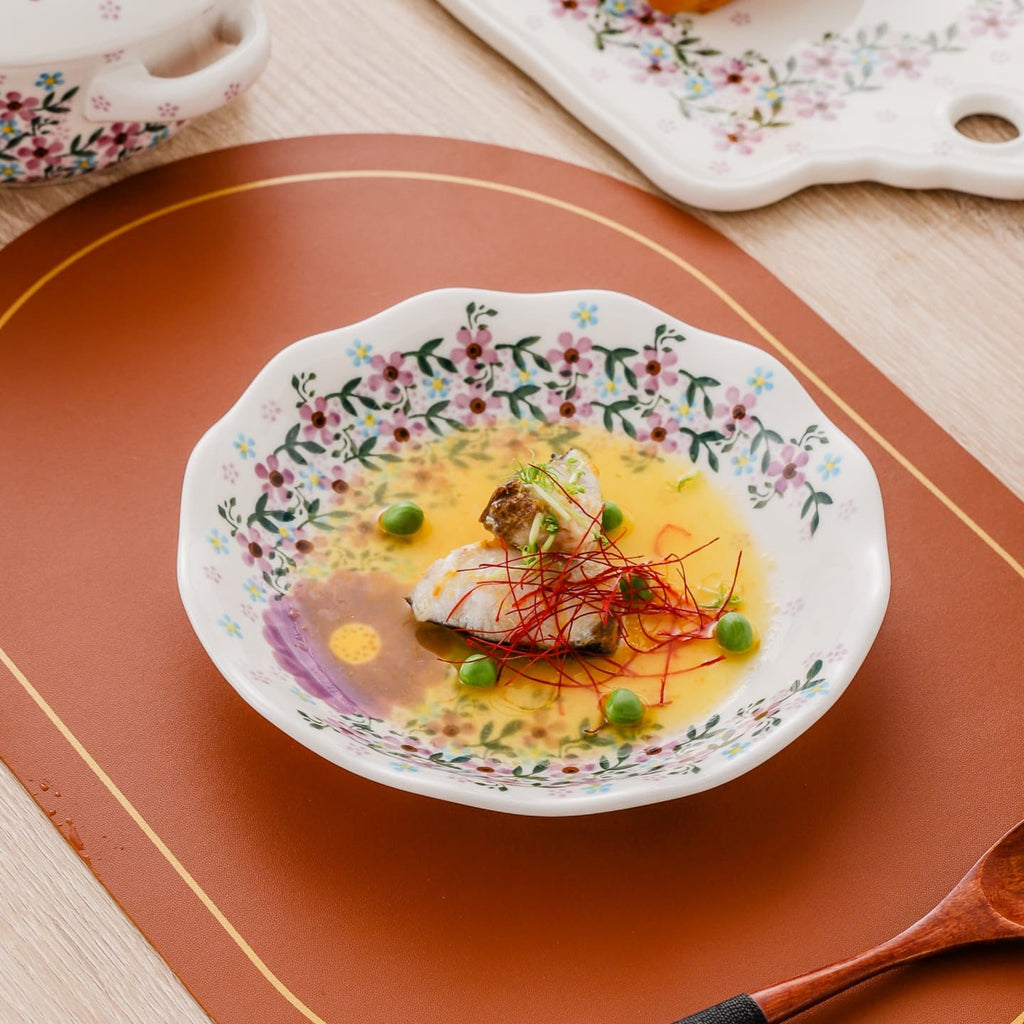 HongDian Pink Floral Dinnerware,Bowl Plate,casserole,Hand Painted Craft,Premium Porcelain,Pink,SGS Tested Underglaze Fade Resistant,Microwave Dishwasher Oven Sterilizer Safe,Home Gift Party Family All Ages Cottagecore