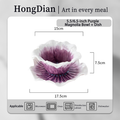 HongDian Magnolia Flower Cup with Saucer,Hand Pinched Hand Painted Porcelain Coffee Tea Cup,6/7 in,220ml 8 oz,Purple Blue Green,SGS Tested Underglaze Fade Resistant,Microwave Dishwasher Oven Sterilizer Safe,Home Gift Party All Ages