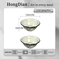 HongDian White Daisy Pattern Dinnerware,Cup Bowl Plate,with Double Handles,Hand Painted Craft,Premium Porcelain,400/280/1000ml 14/10/34 oz,White Green Blue,SGS Tested Underglaze Fade Resistant,Microwave Dishwasher Oven Sterilizer Safe,Home Gift