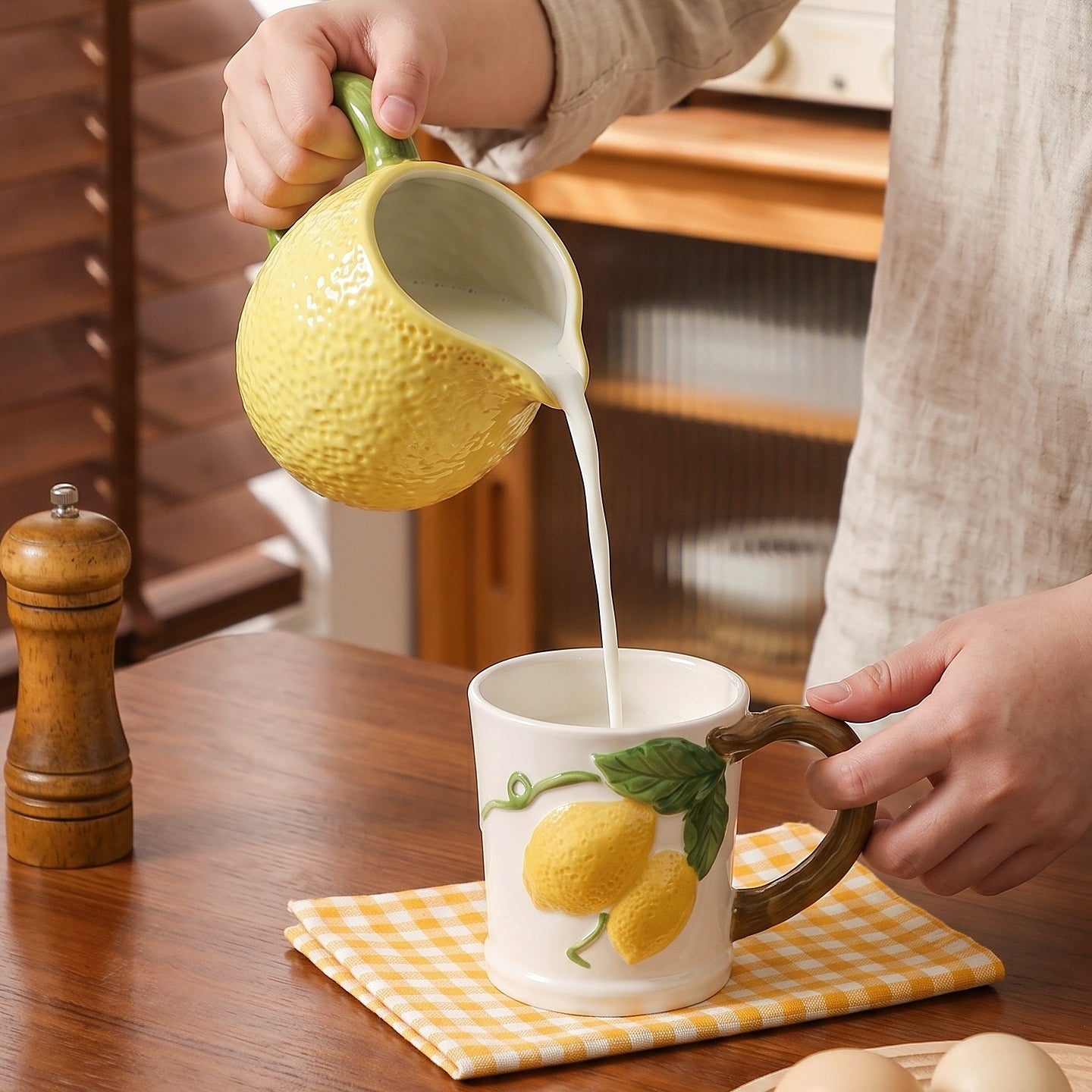 HongDian Yellow Lemon Pattern Tableware Series,Optional Leaf Shaped Plate,Embossed Hand Painted Craft,Premium Porcelain,Yellow White,SGS Tested Underglaze Fade Resistant,Microwave Dishwasher Oven Sterilizer Safe,Tea Time Dessert Serving Table Decor