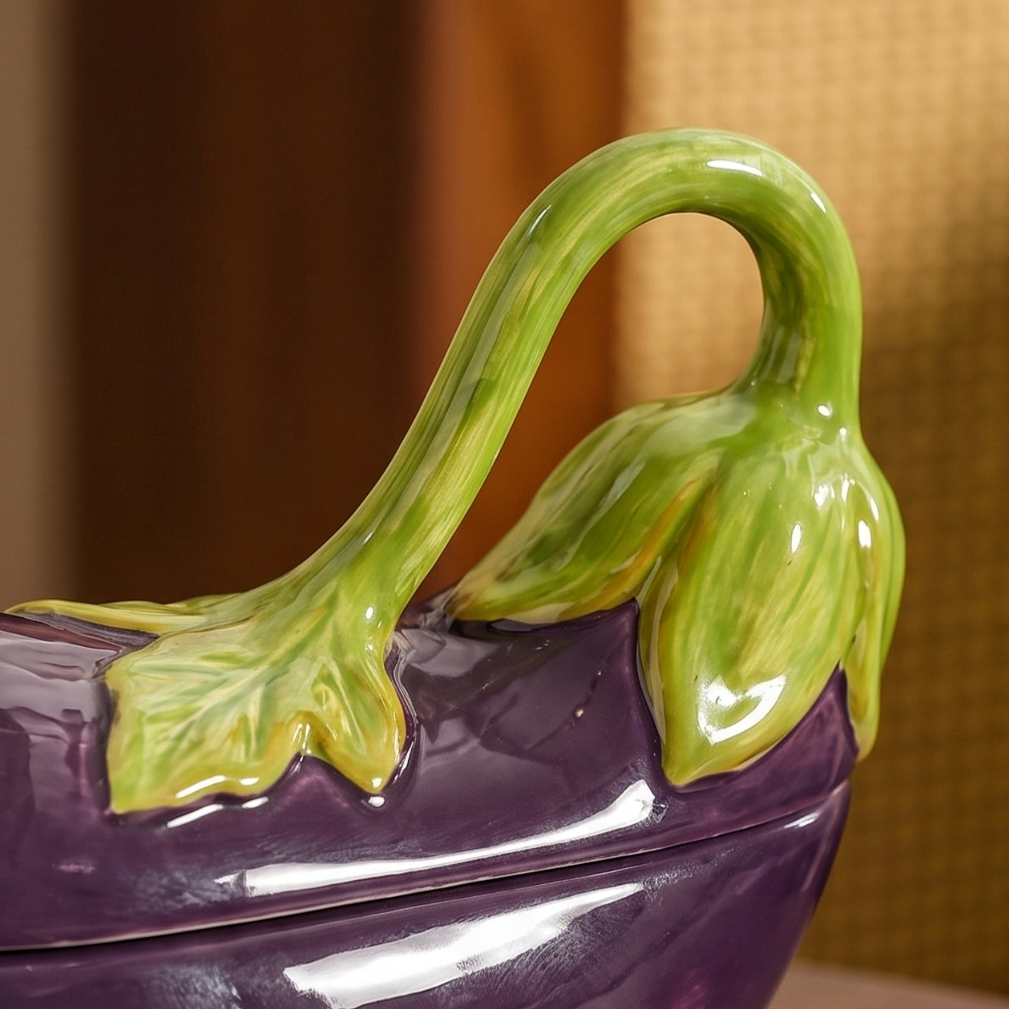 Aubergine tableware,Vegetable shaped dish,Lidded soup bowl,Serving plate,9 inch bowl,12.5 inch plate,1250ml 42 oz,Hand painted craft,Premium ceramic,Purple ceramic,Ramen serving,Stew bowl,Salad plate,Pasta plate,Dishwasher safe