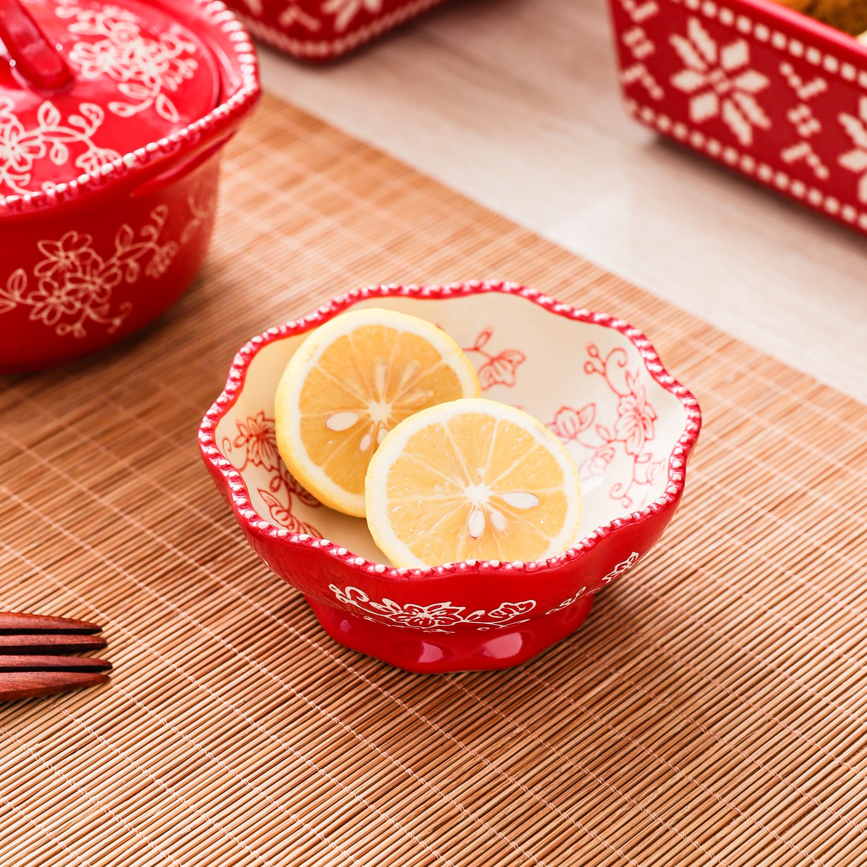 HongDian Red Snowflake Pattern Tableware Series,Optional Ceramic Mug Bowl Plate,Cup 600ml 20 oz,Micro Embossed Craft,Premium Ceramic,SGS Tested Underglaze Fade Resistant,Microwave Dishwasher Oven Sterilizer Safe,Dessert Serving Holiday Table Decor